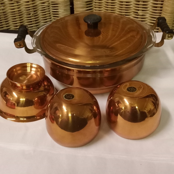 Vintage Copper Craft Guild Copper Buffet Server ONLY the pan and glass bowl - Picture 6 of 9